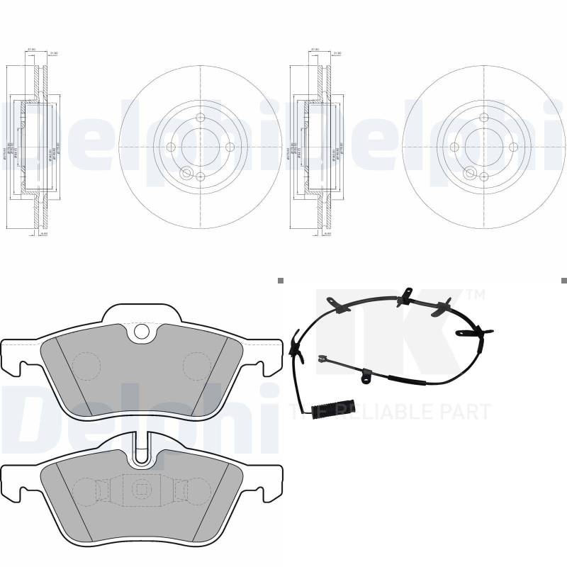 DELPHI Bremsscheiben 276mm + Beläge vorne passend für Mini R50 R53 R52 von BandelOne