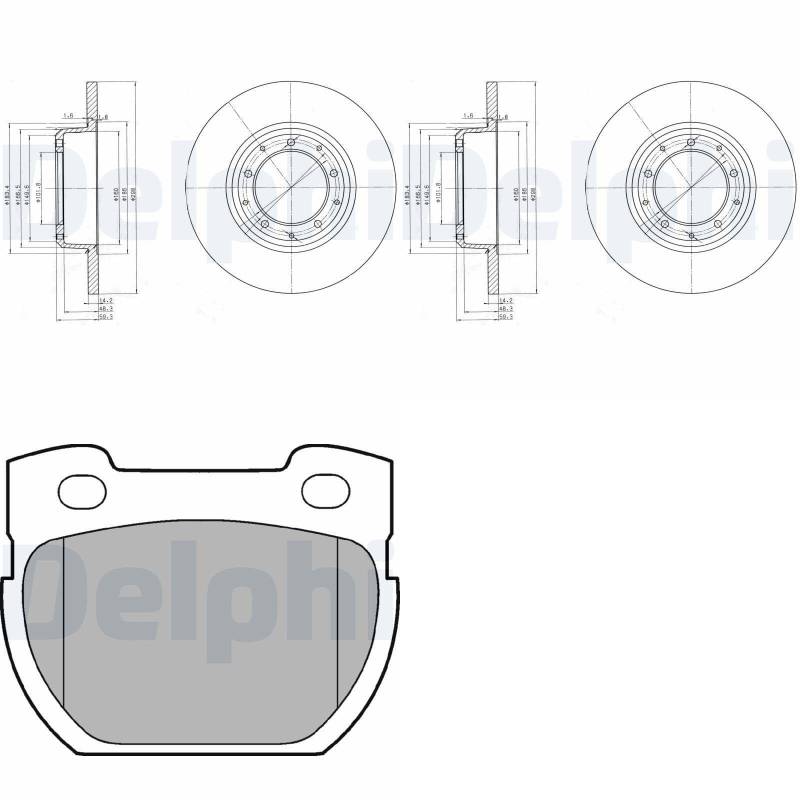 DELPHI Bremsscheiben 298mm + Beläge hinten passend für DEFENDER von BandelOne