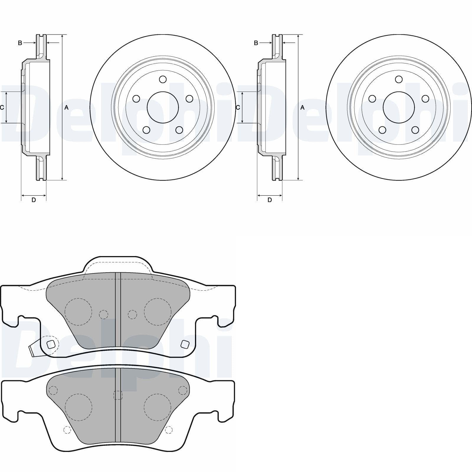 DELPHI Bremsscheiben 330mm + Beläge hinten passend für Grand CHEROKEE 4 WK von BandelOne