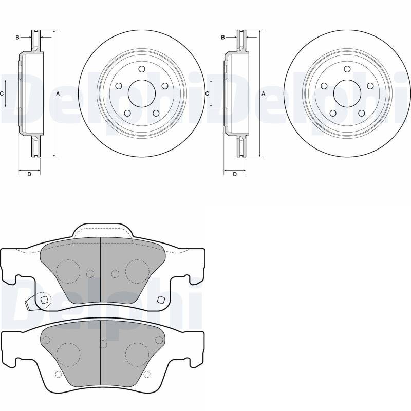 DELPHI Bremsscheiben 330mm + Beläge hinten passend für Grand CHEROKEE 4 WK von BandelOne