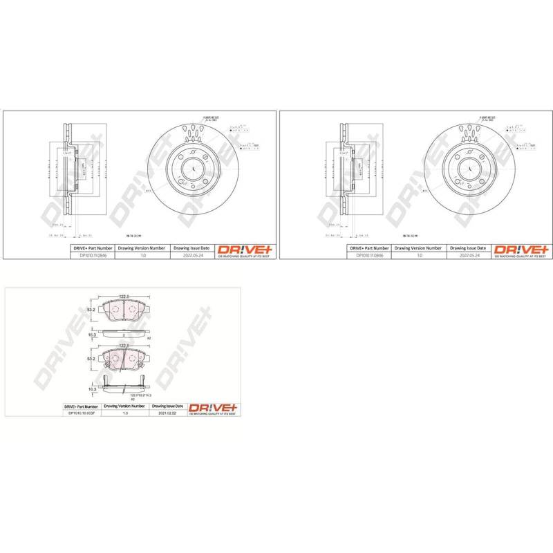 DR!VE + Bremsenset 257mm vorne passend für Panda 169 BRAVO 198 STILO 192 von BandelOne