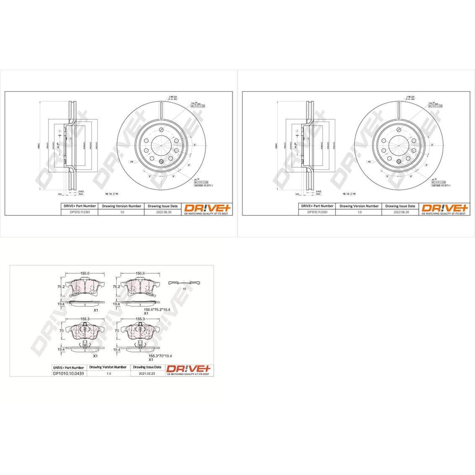 DR!VE + Bremsscheiben 308mm + Beläge vorne passend für Corsa E Bj. 2014-2019 von BandelOne