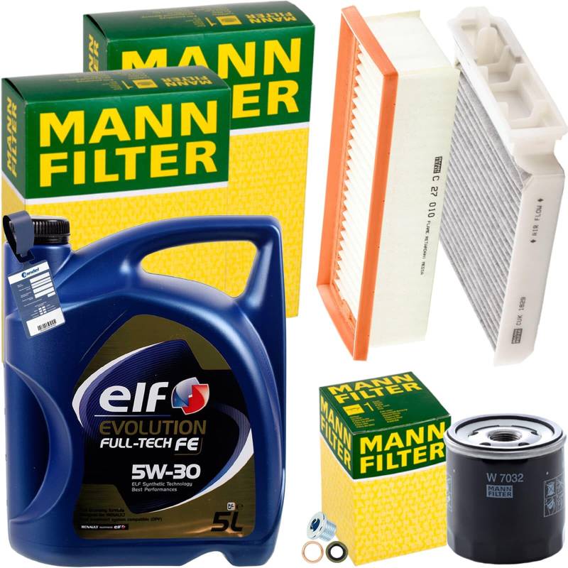 Inspektionspaket + 5L 5W-30 Motoröl passend für 1.5 dci Duster HS von BandelOne