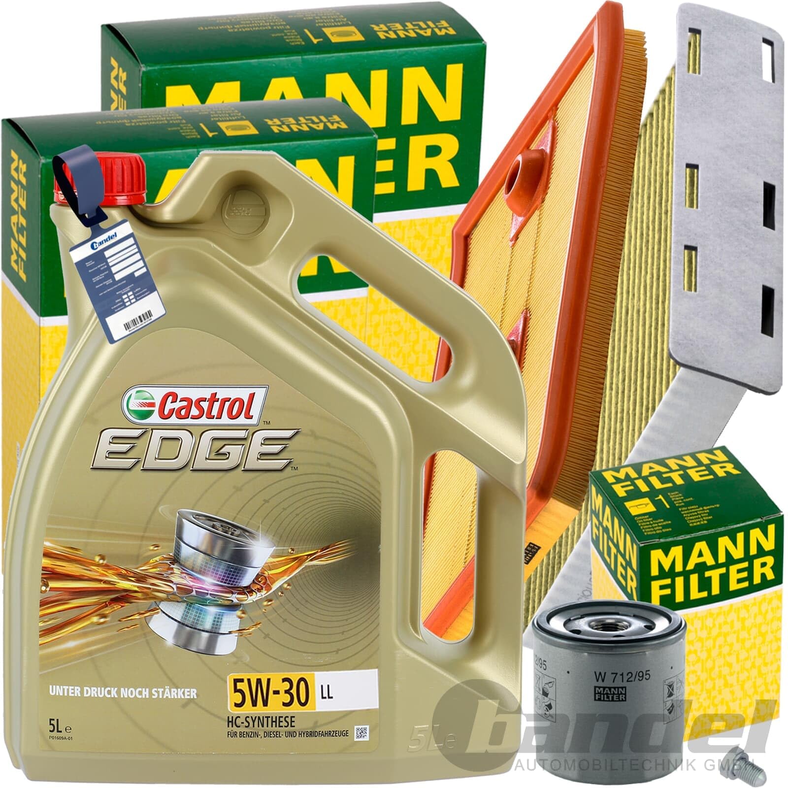 Inspektionspaket + 5L 5W-30 Öl passend für 7N Caddy 4 TSI von BandelOne