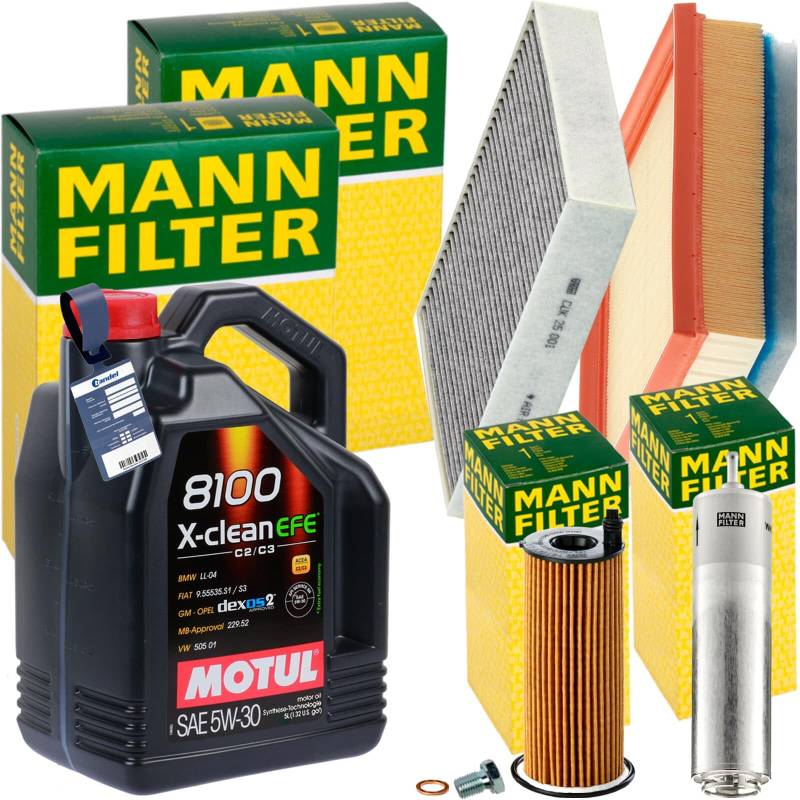 Inspektionspaket + 5L EFE 5W30 Öl passend für 1er F20 116-25d 3er F30 von BandelOne