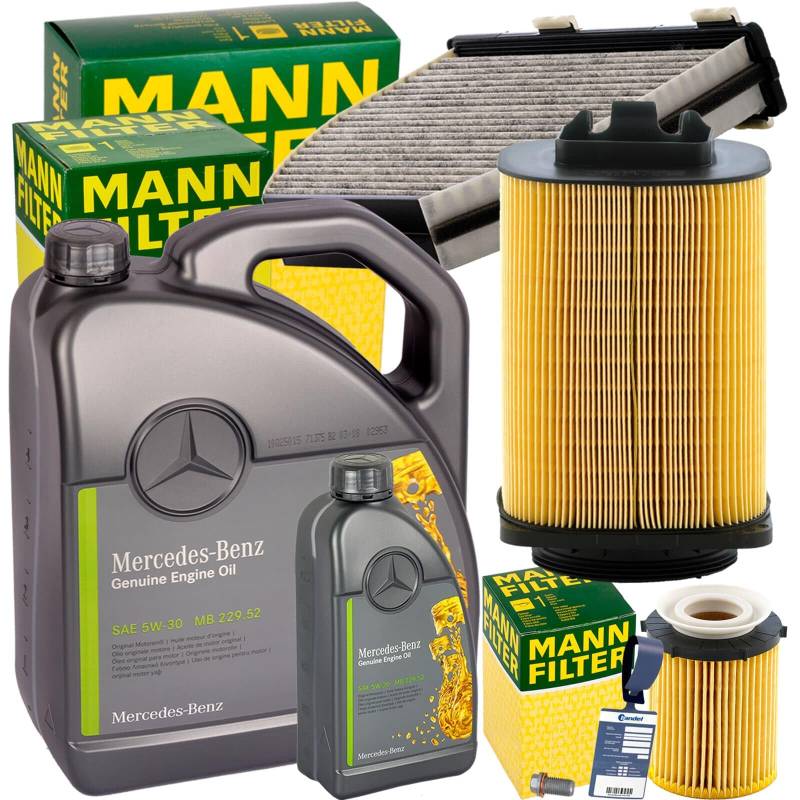 Inspektionspaket + 6L 5W-30 Öl passend für W 204 M 274.910 von BandelOne