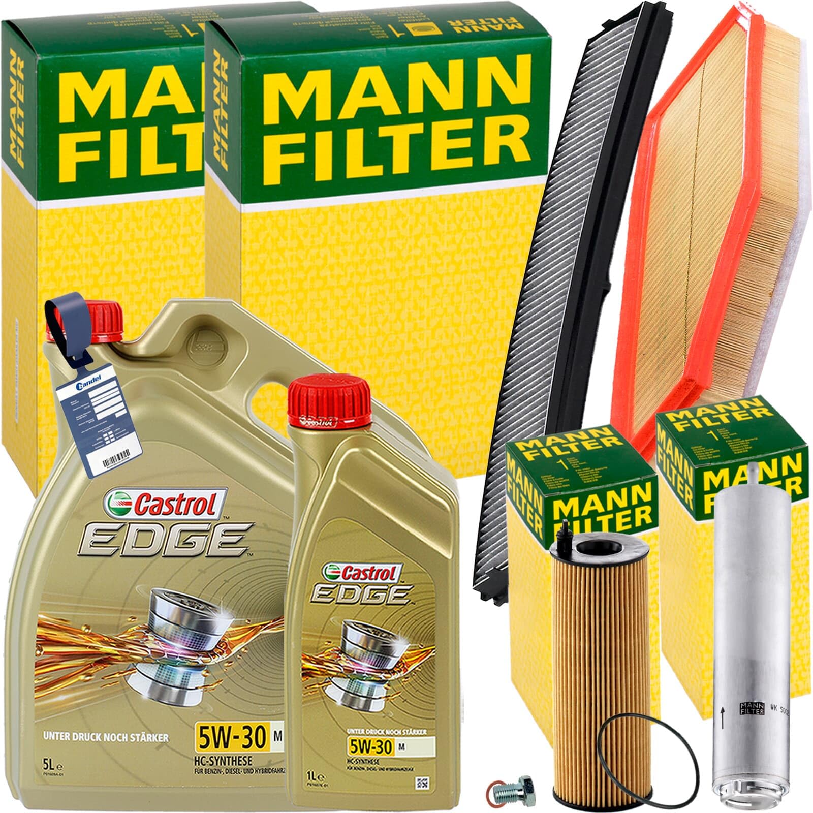 Inspektionspaket + 6L 5W-30 Öl passend für X3 E83 xDrive 18/20d von BandelOne