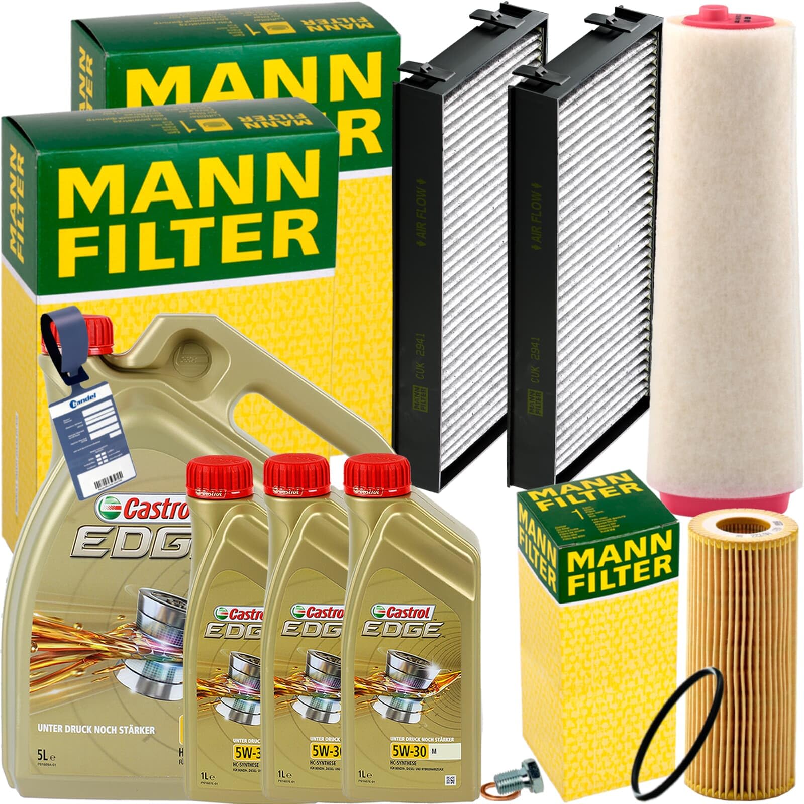 Inspektionspaket + 8L 5W-30 Öl passend für X5 E70 X6 E72 3.0/30d von BandelOne