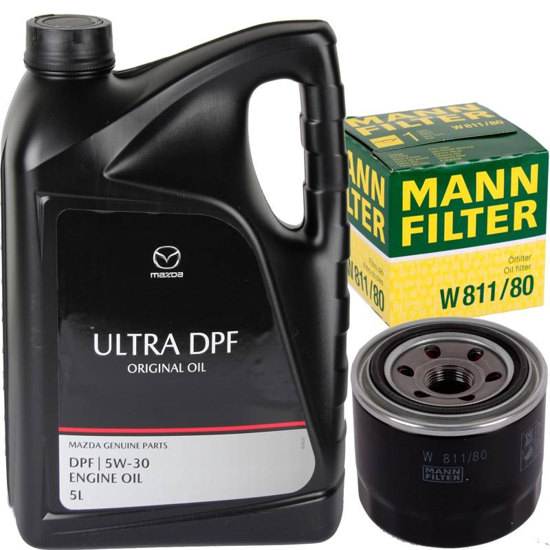 Inspektionspaket Ölwechsel Set Mann Ölfilter + 5l Motoröl 5W-30 von BandelOne