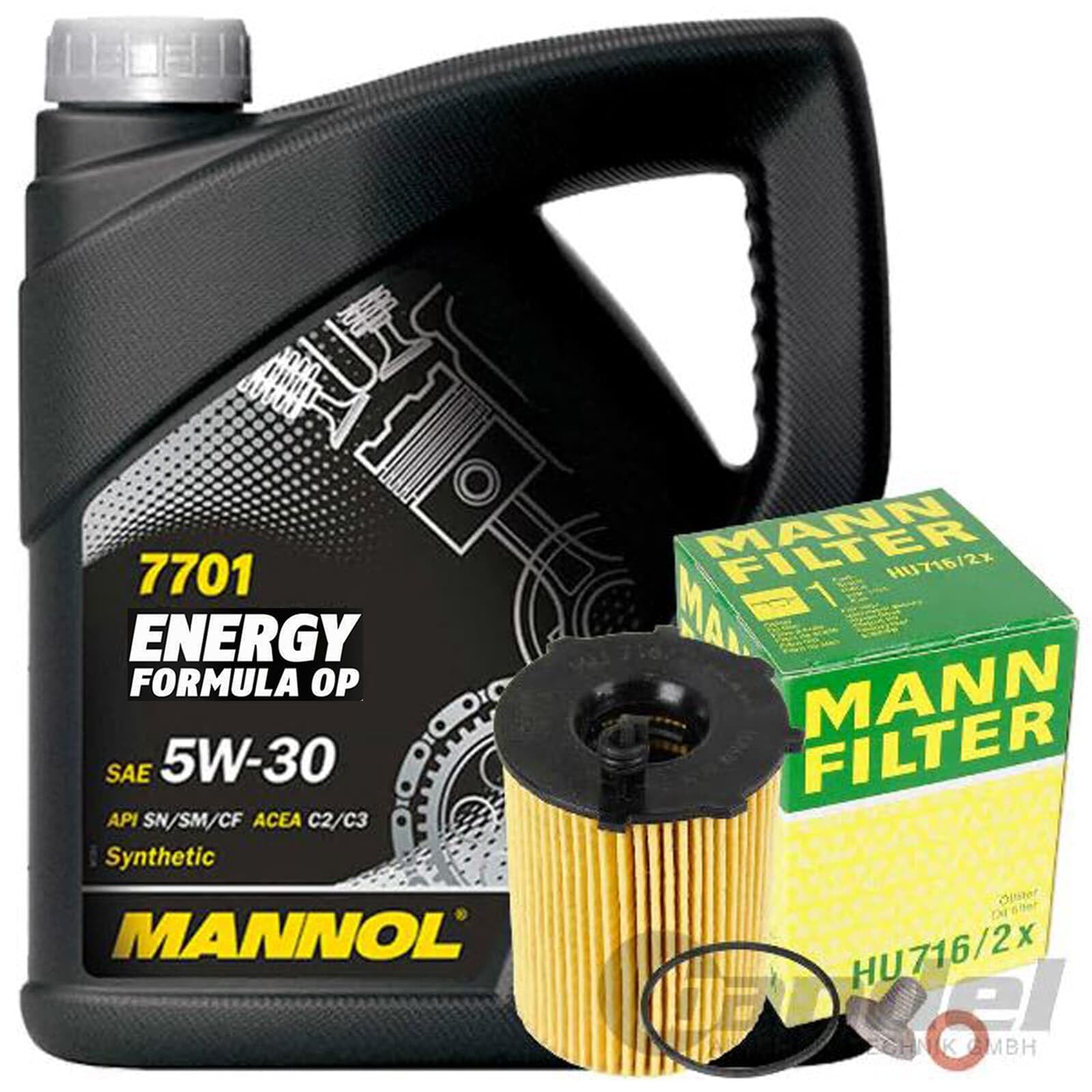 Inspektionspaket Ölwechsel Set Mann Ölfilter + 5l Motoröl 5W-30 von BandelOne