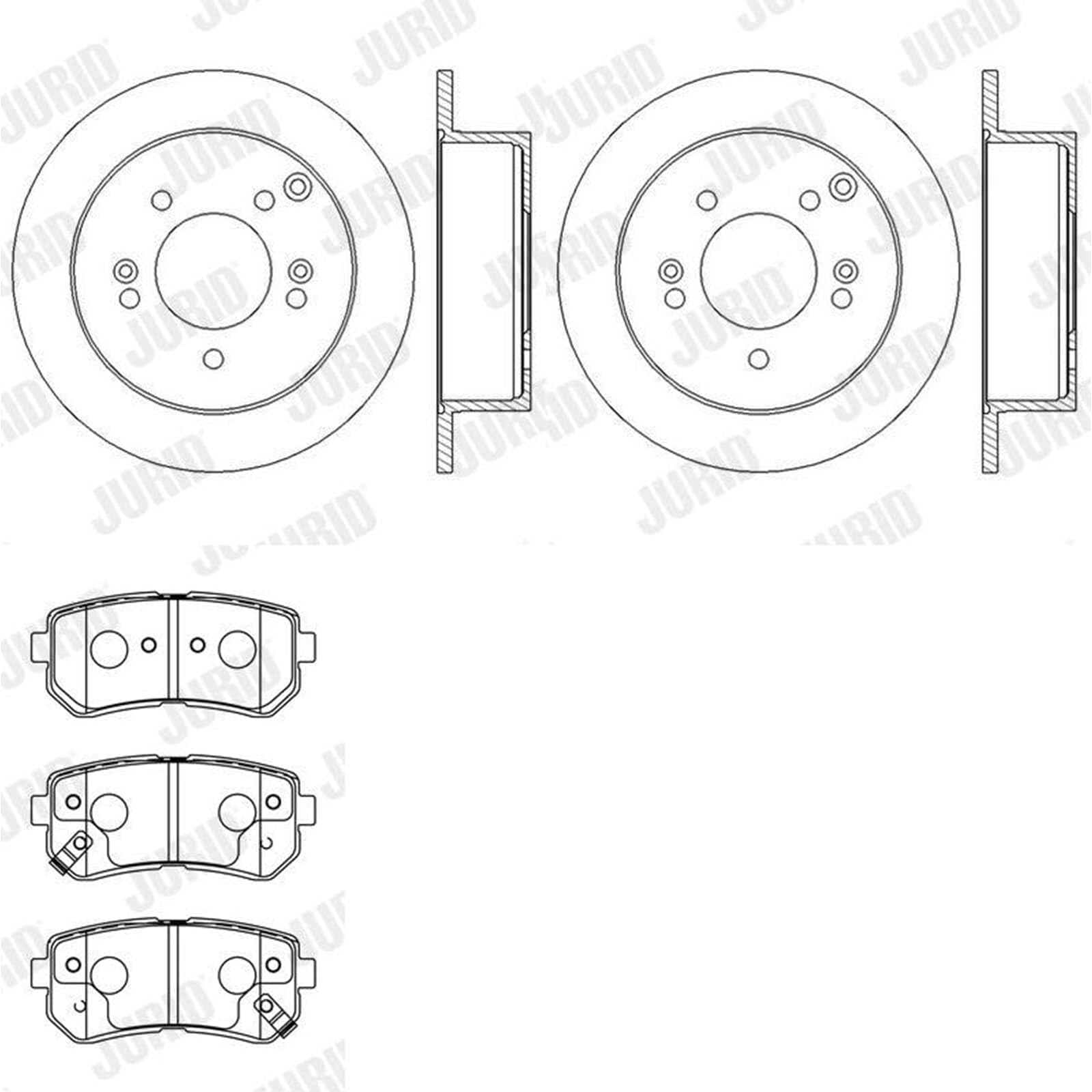 JURID Bremsscheiben 262mm + Beläge hinten passend für Sportage JE 2WD von BandelOne