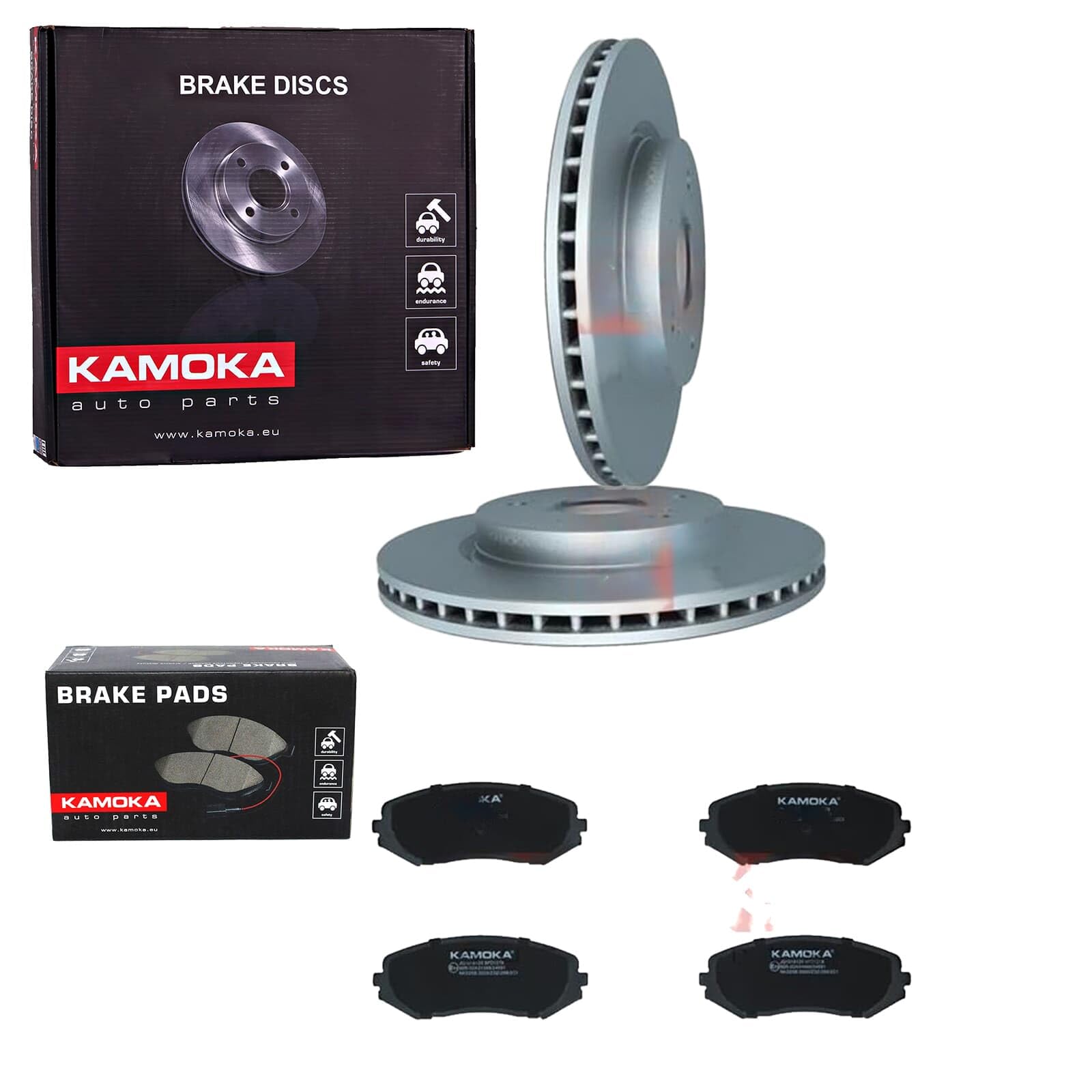 KAMOKA Bremsscheiben 295mm + Beläge vorne passend für Grand Vitara 2 JT von BandelOne