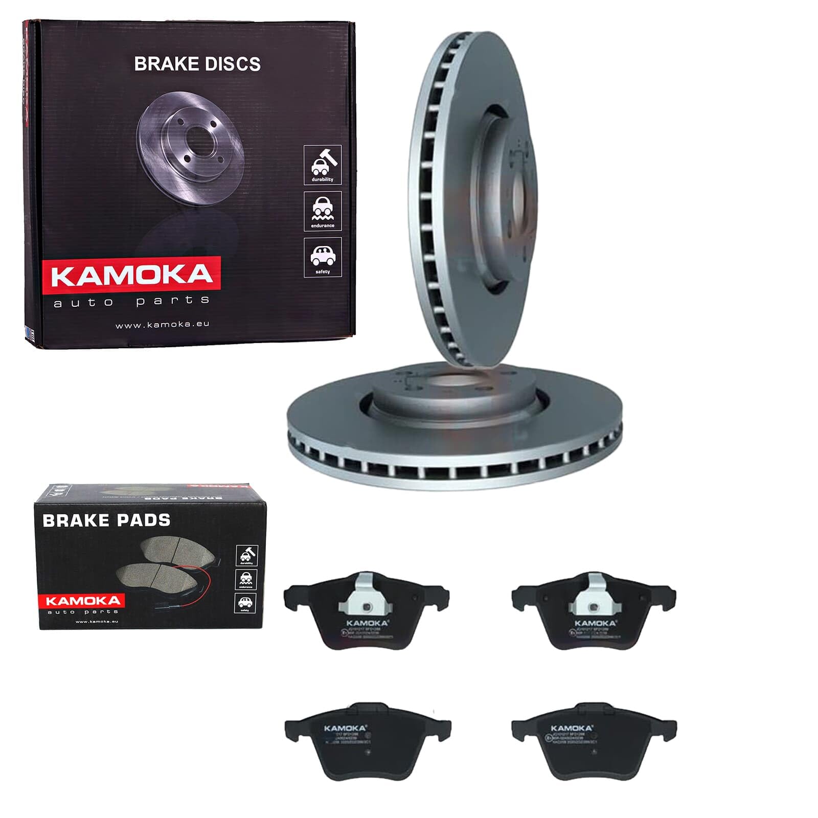 KAMOKA Bremsscheiben 336mm + Beläge vorne passend für S60 V60 S80 V70 XC70 von BandelOne