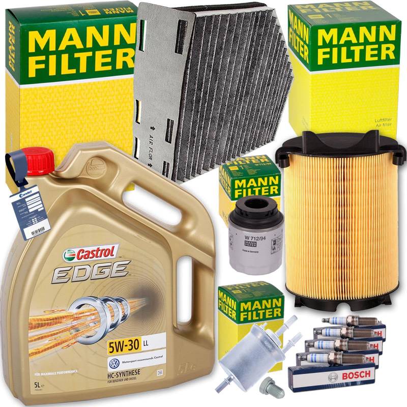 Inspektionspaket + Zündkerzen + 5W30 für A3 8P Golf 6 von BandelOne