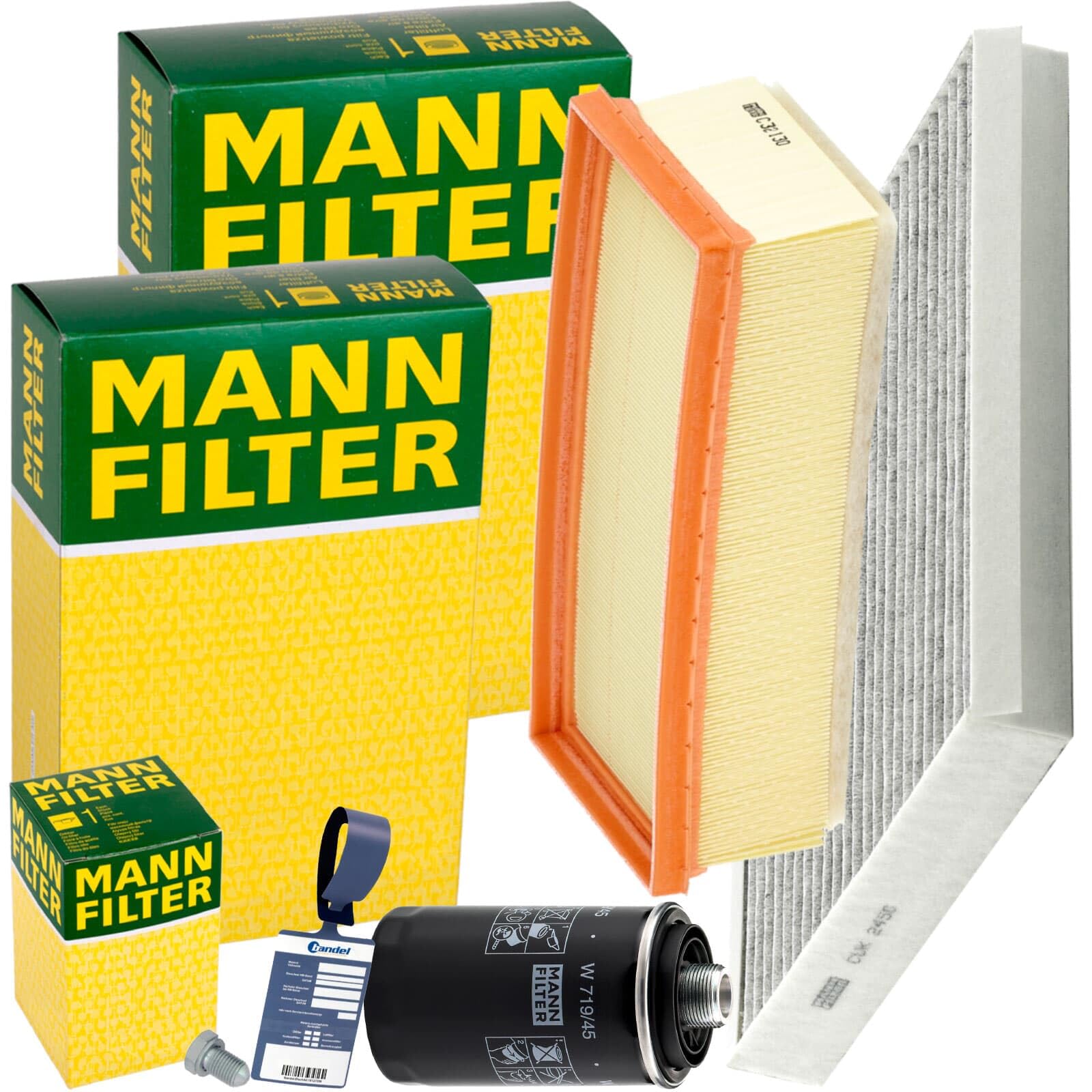 Mann Inspektionspaket passend für A4 B8 A5 8T 8F Q5 8R 1.8 + 2.0 TFSI von BandelOne