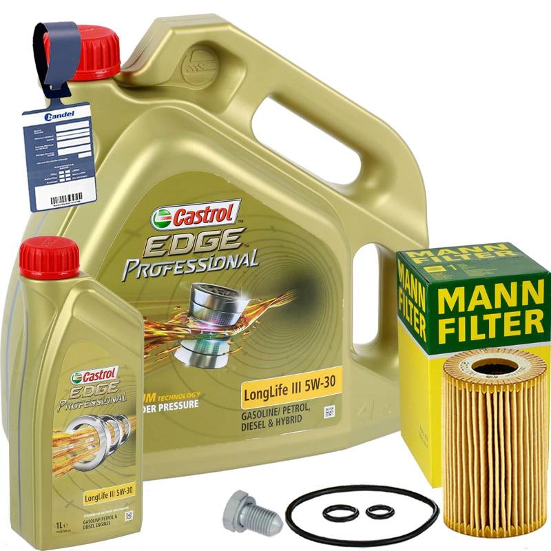 Ölfilter + 5W-30 Öl passend für Golf 5 + 6 Passat B6 + B7 1.6-2.0 TDI von BandelOne