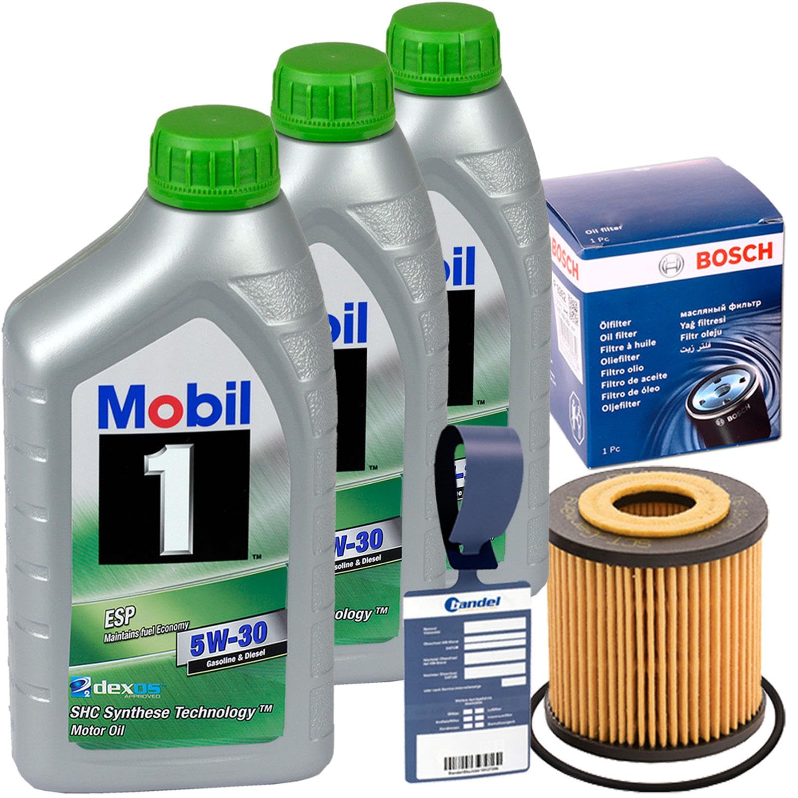 Ölfilter 1457429127 + MOBIL 1 ESP 5W30 Öl passend für SMART 450 451 452 0.6 + 0.7 + 0.8 von BandelOne