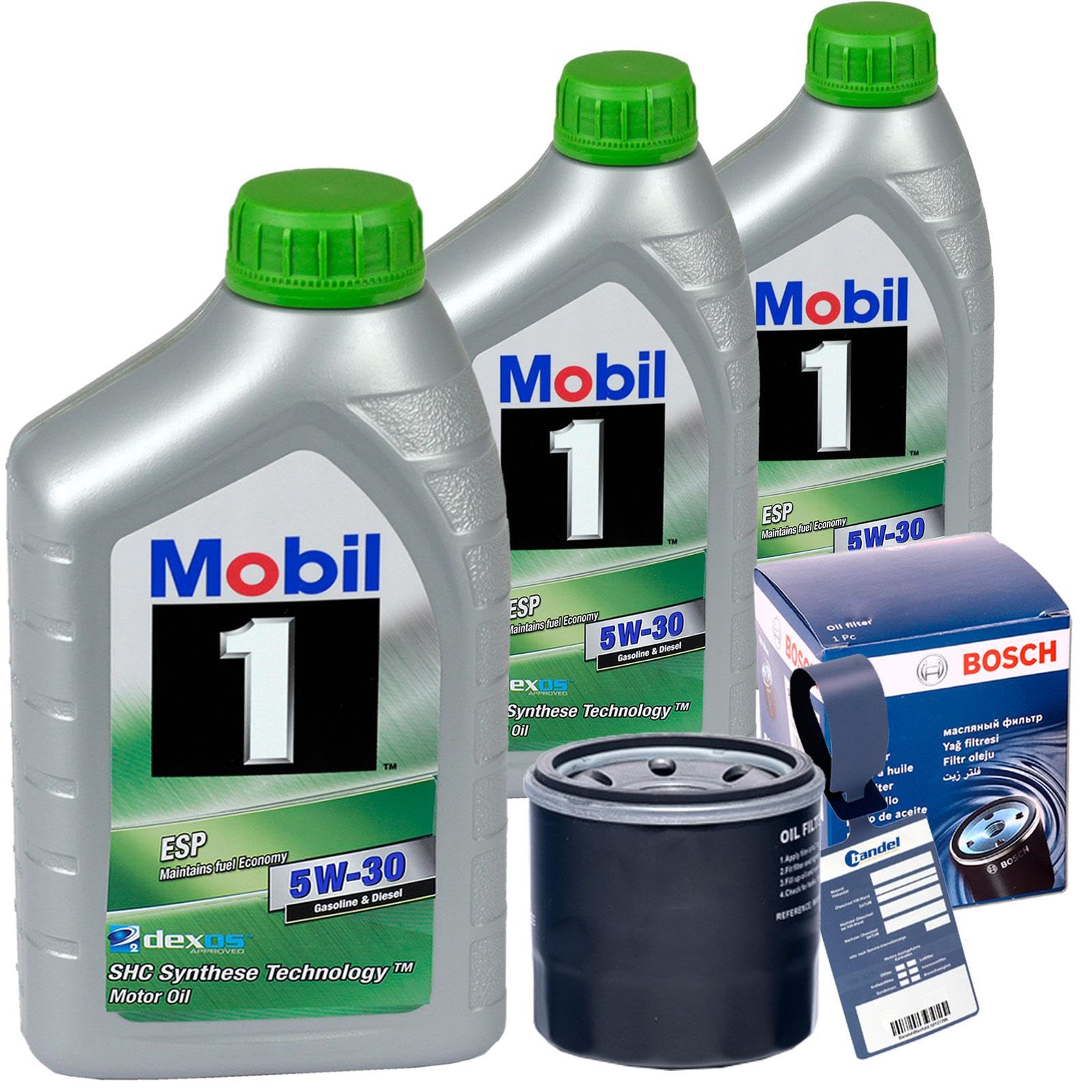 Ölfilter F026407089 + MOBIL 1 5W30 Öl für SMART 451 CABRIO Coupe 61-120 PS von BandelOne