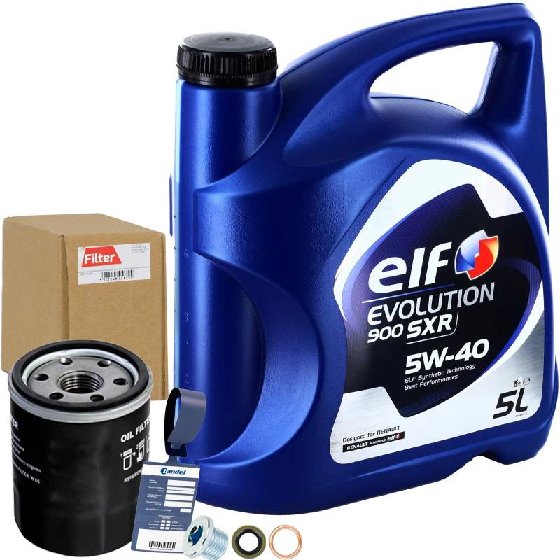 Ölfilter Filter + 5W40 Öl passend für Clio 2 3 4 MODUS Twingo 1 2 WIND von BandelOne