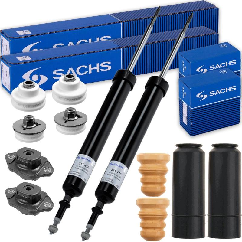 SACHS Stoßdämpfer + Domlager + Protection-Kit hinten passend für 1/3er E81 E90 von BandelOne