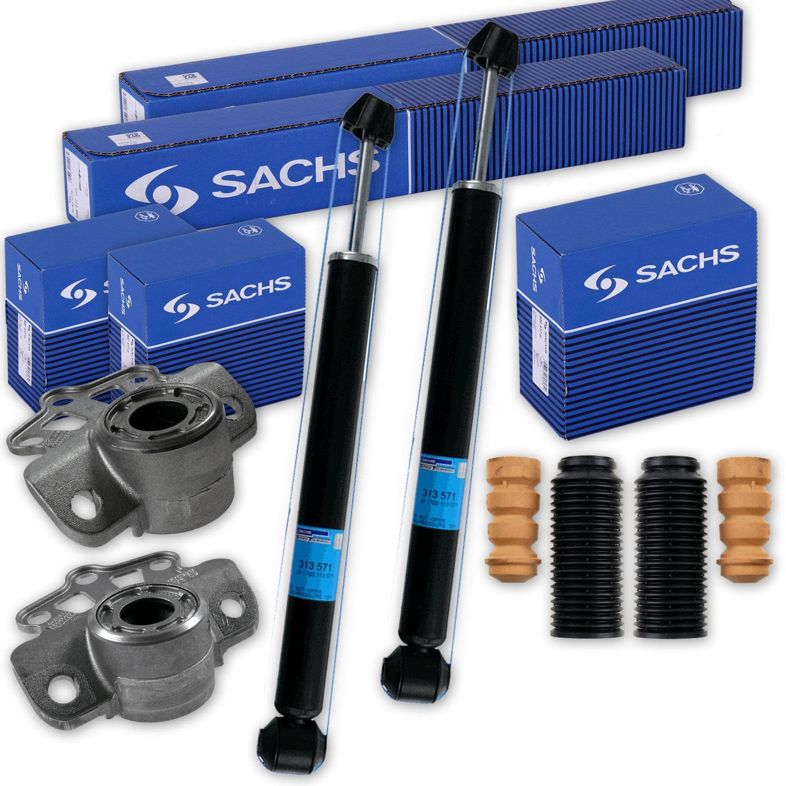 SACHS Stoßdämpfer + Domlager + Service-Kit hinten passend für Corsa D 06–2014 von BandelOne