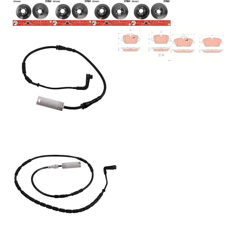 TRW Bremsscheiben + Beläge vorne + hinten passend für 1er E87 5-Türer 3er E90 von BandelOne