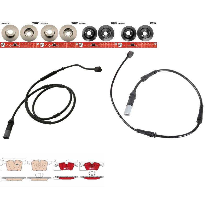 TRW Bremsscheiben + Beläge vorne + hinten passend für 1er F20 F21 2er F22 F23 von BandelOne