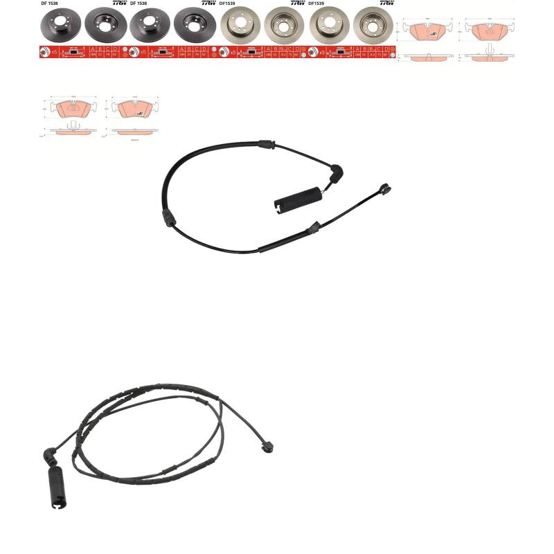 TRW Bremsscheiben + Beläge vorne + hinten passend für 3er E46 316i/318i von BandelOne