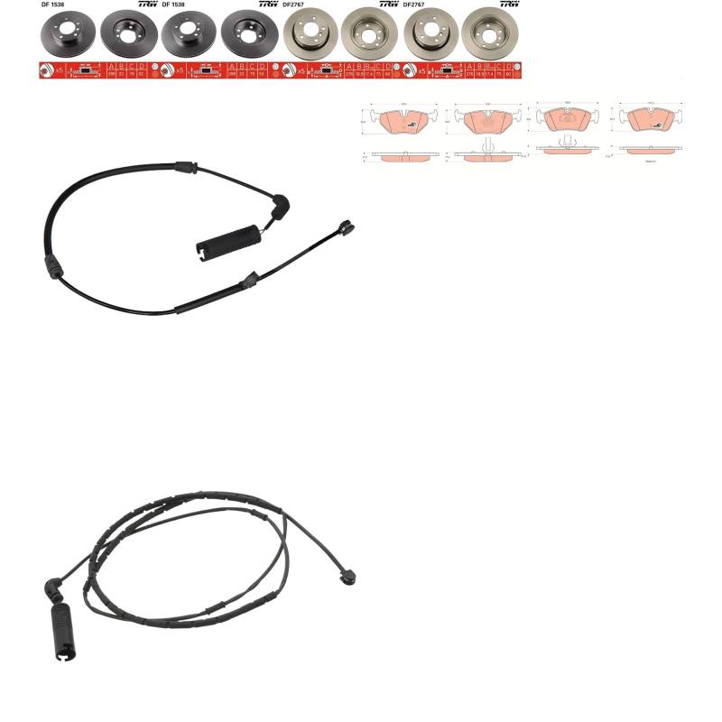 TRW Bremsscheiben + Beläge vorne + hinten passend für 3er E46 von BandelOne