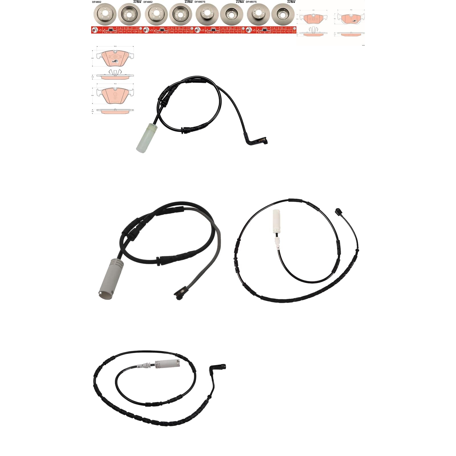 TRW Bremsscheiben + Beläge vorne + hinten passend für 3er E90 E91 E92 E93 von BandelOne