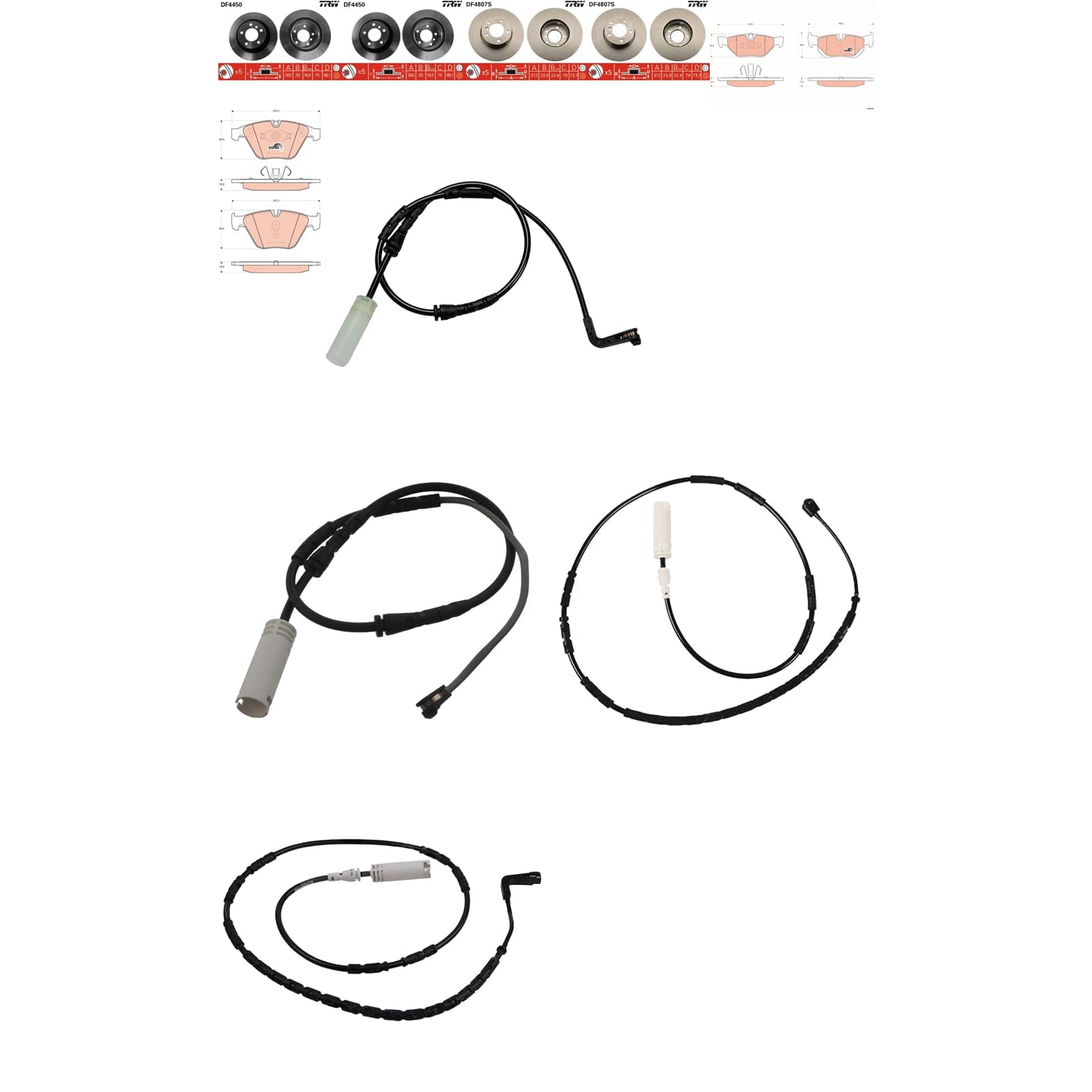 TRW Bremsscheiben + Beläge vorne + hinten passend für 3er E90 E91 E92 E93 von BandelOne