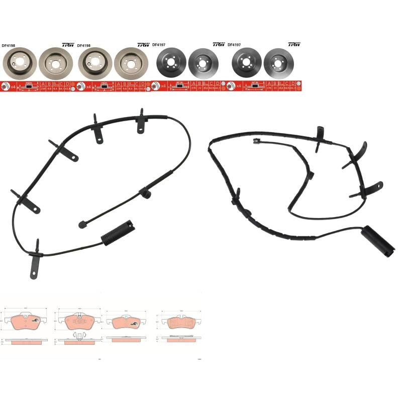 TRW Bremsscheiben + Beläge vorne + hinten passend für Mini R50 R53 R52 von BandelOne