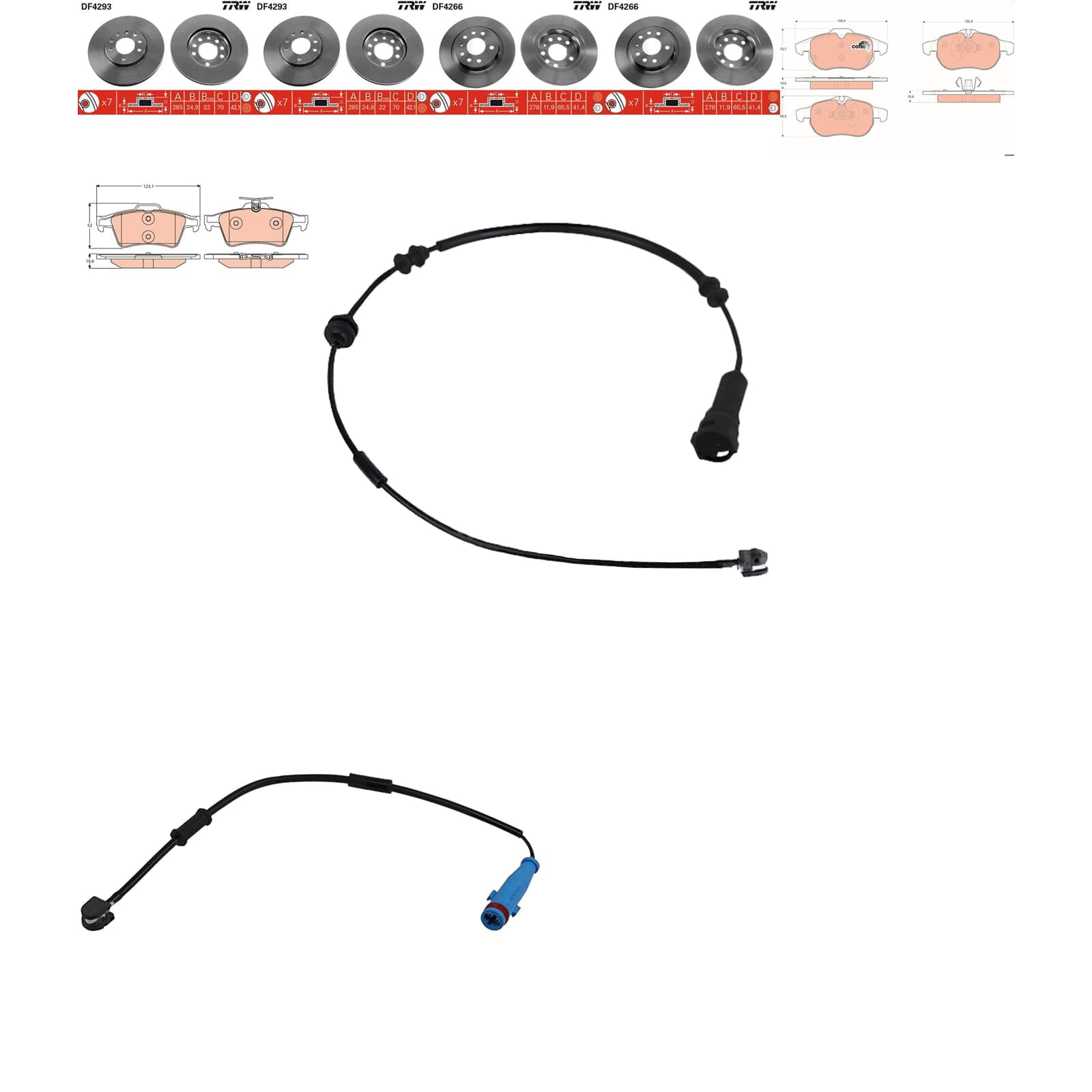 TRW Bremsscheiben + Beläge vorne + hinten passend für Vectra C 9-3 von BandelOne