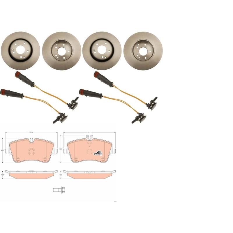 TRW Bremsscheiben + Beläge vorne passend für C-Klasse W203 CLK W209 von BandelOne