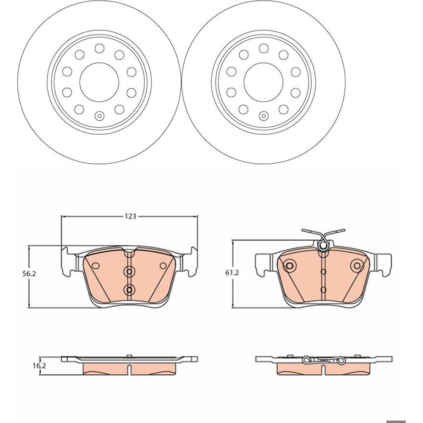 TRW Bremsscheiben 272mm + Beläge hinten passend für T-ROC mit Starrachse von BandelOne