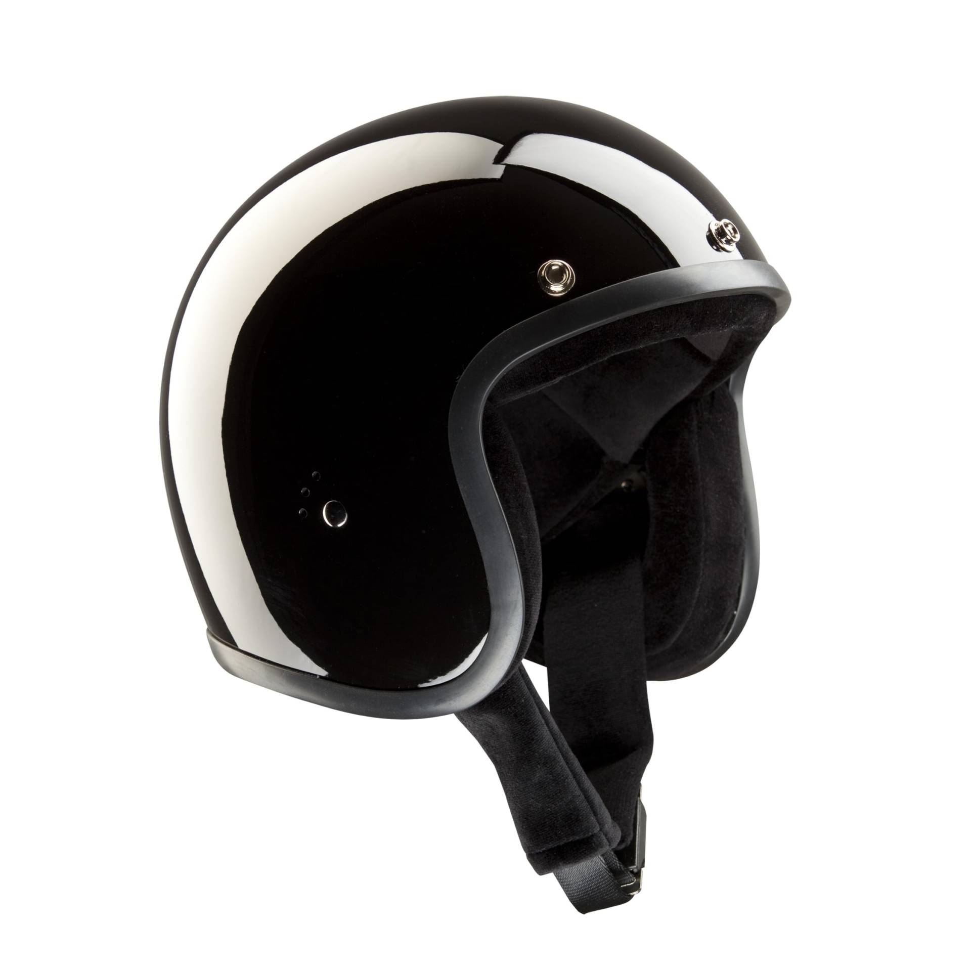 BANDIT Jet Classic Open Motorcycle Helmet Gloss Black Custom Biker Style Sun Peak Included JETGB (XS) von Bandit