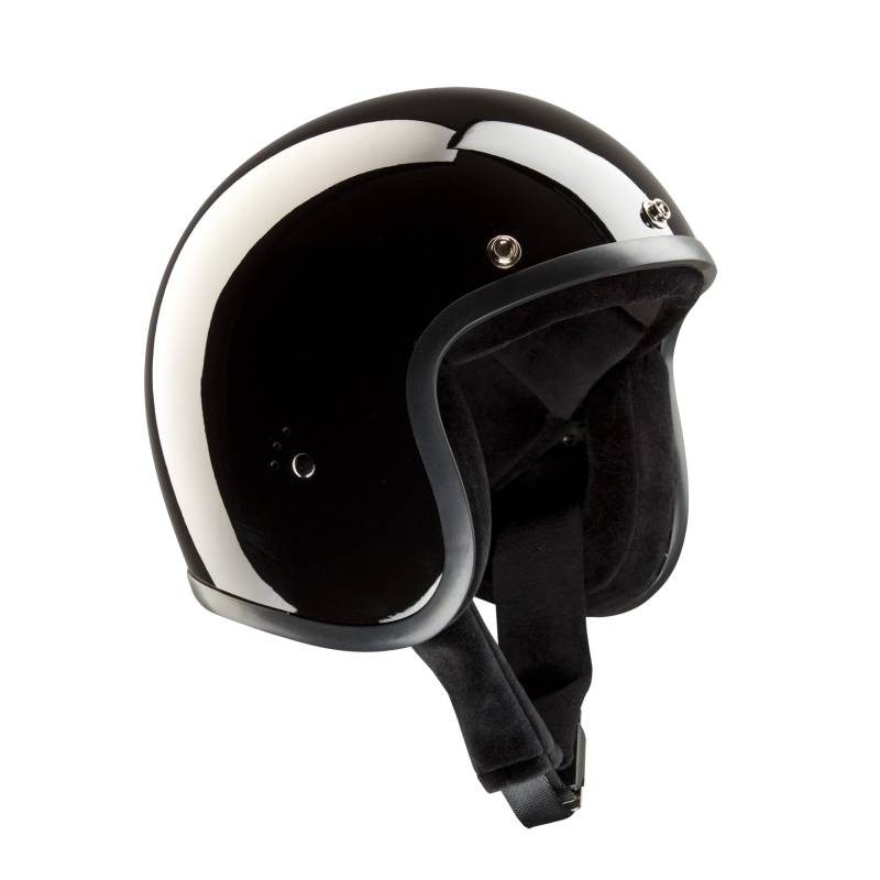 BANDIT Jet Classic Open Motorcycle Helmet Gloss Black Custom Biker Style Sun Peak Included JETGB (XXL) von Bandit