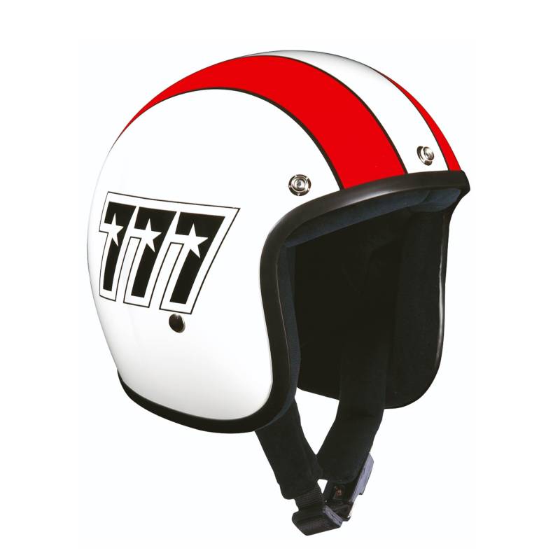 Bandit 777 Jet Helm (ohne ECE) unisex (Weiß/Rot/Schwarz), L (59) von Bandit