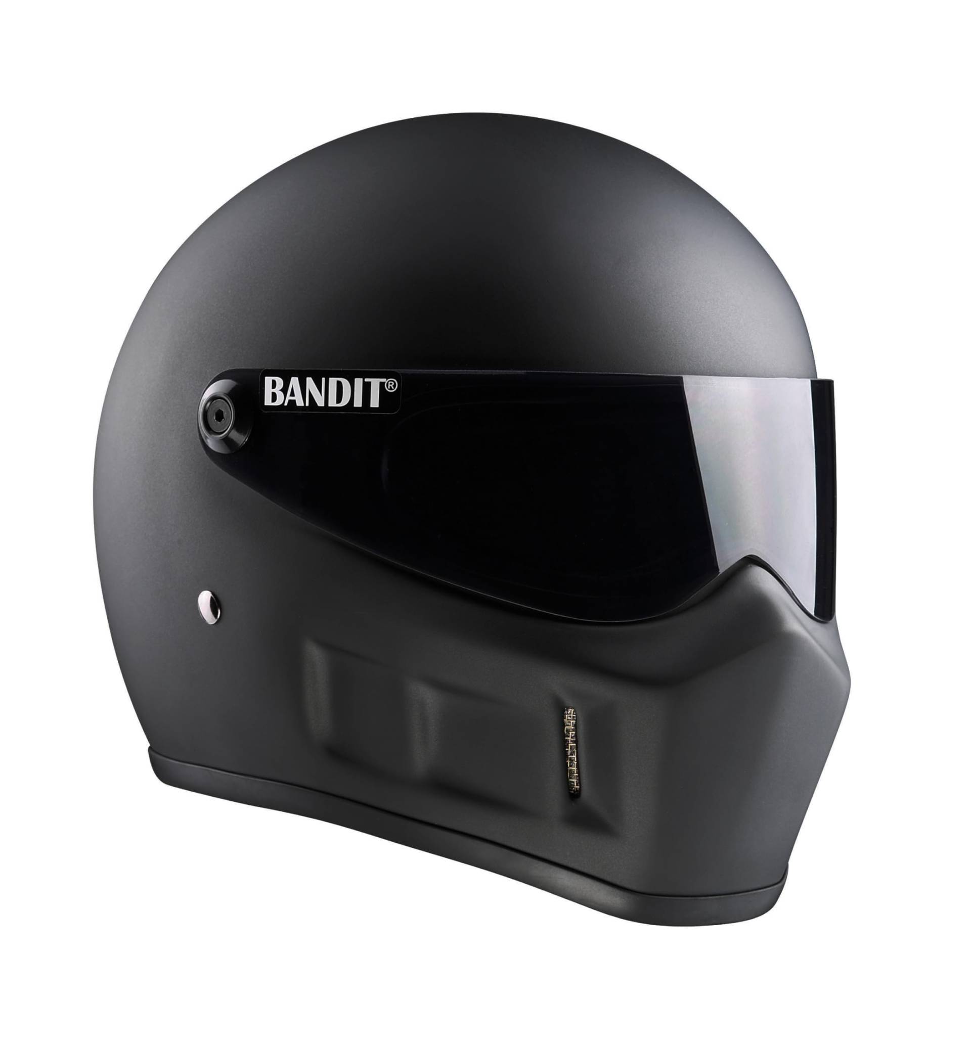 Casco de Moto Integral BANDIT Super Street II Negro Mate Visor Tintado Streetfighter Custom Biker Style Dull Black Motorcycle Helmet SSMB (L) von Bandit