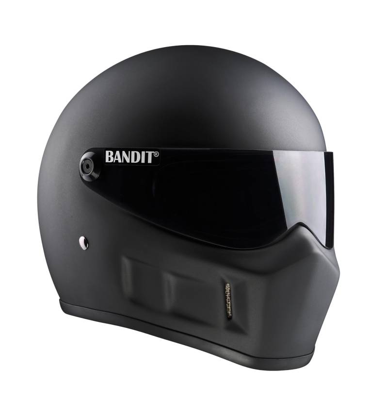 Casco de Moto Integral BANDIT Super Street II Negro Mate Visor Tintado Streetfighter Custom Biker Style Dull Black Motorcycle Helmet SSMB (M) von Bandit