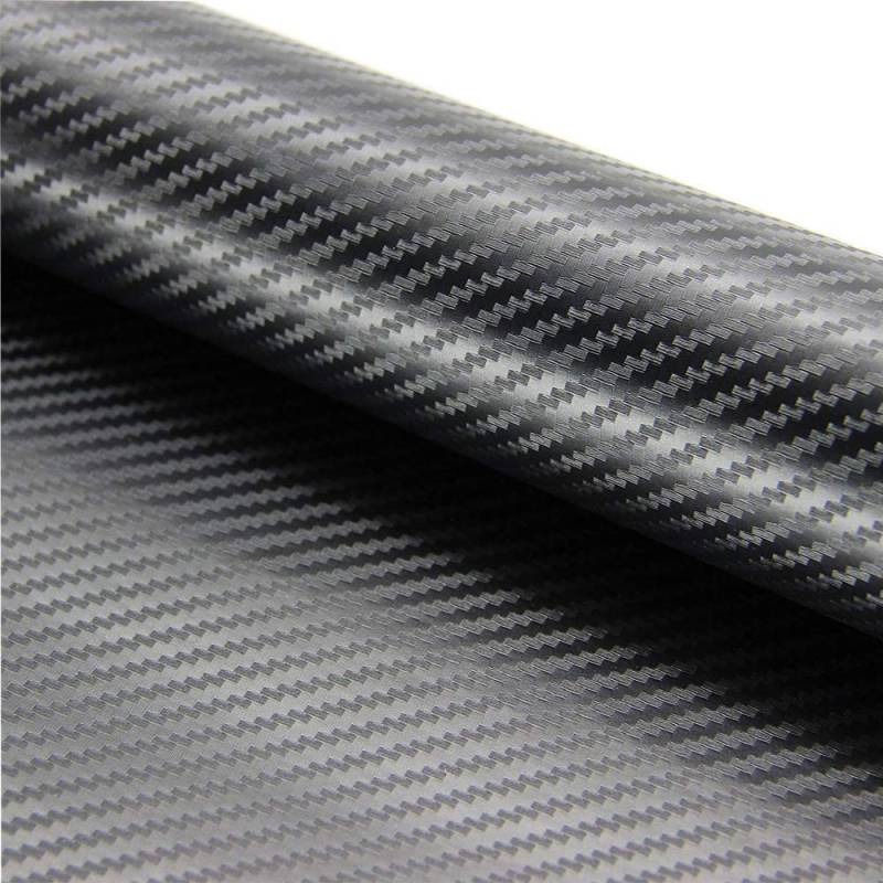 BangShou Autofolie 2 Rolle Carbon Folie 3M Aufkleber Vinyl Wrap 3D DIY Auto Folie mit Luftkanäle Verdickt Dekorative Schwarz (152 * 30cm * 2Rollen) von BangShou