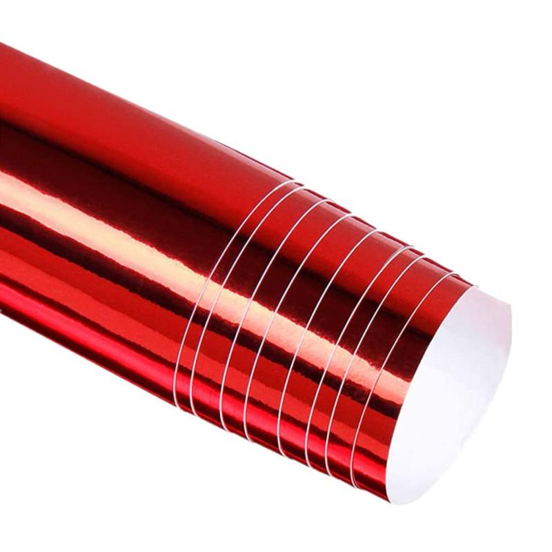 BangShou Spiegel Vinyl Wrap Film Auto Schutzfolie Universal Lackschutzfolie Lackschutzfolie DIY Auto Folie 152 x 30cm (Rot Spiegel Autofolie) von BangShou