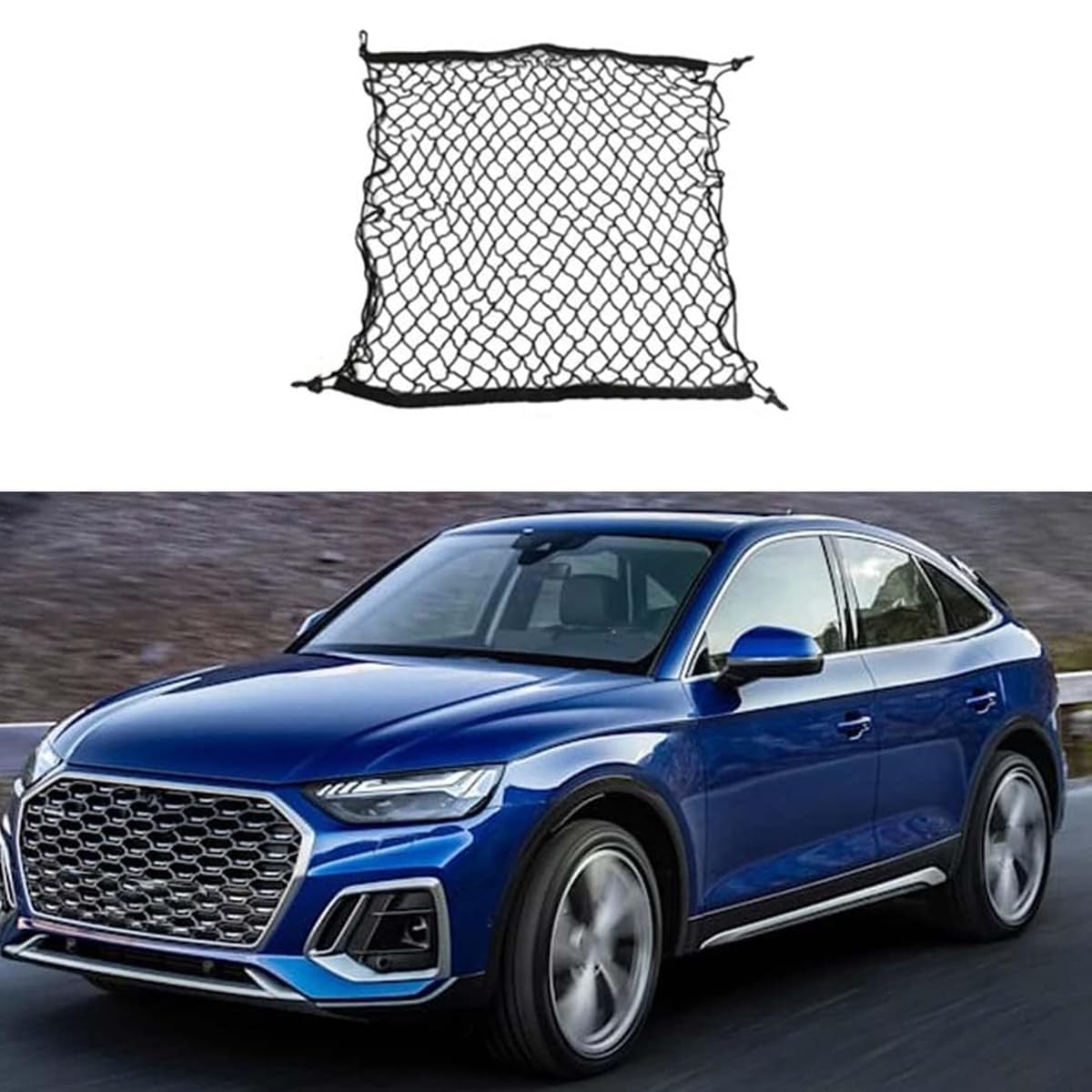 Auto Kofferraumnetz Gepäcknetz für Audi Q5 2018-2024, Aufbewahrung Netz Car Storage Lagerung Mesh Organizer Innenzubehör von Bangquan