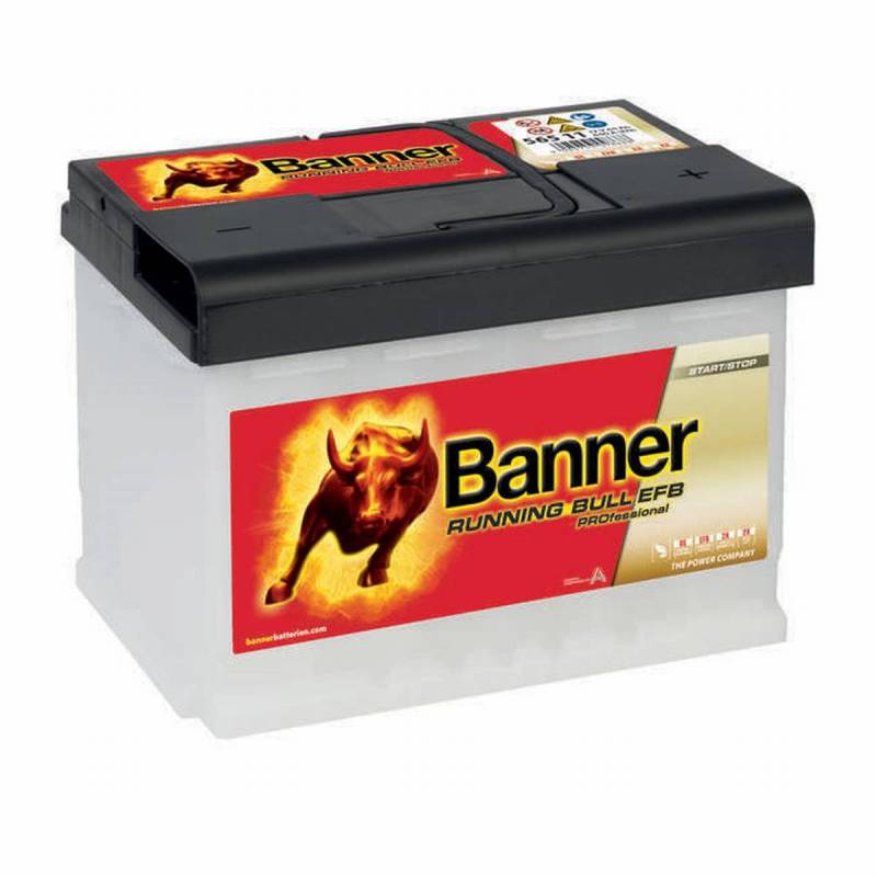 Banner EFB PRO 56511 Start-Stopp Running Bull 12V 65Ah 640A Autobatterie von Banner