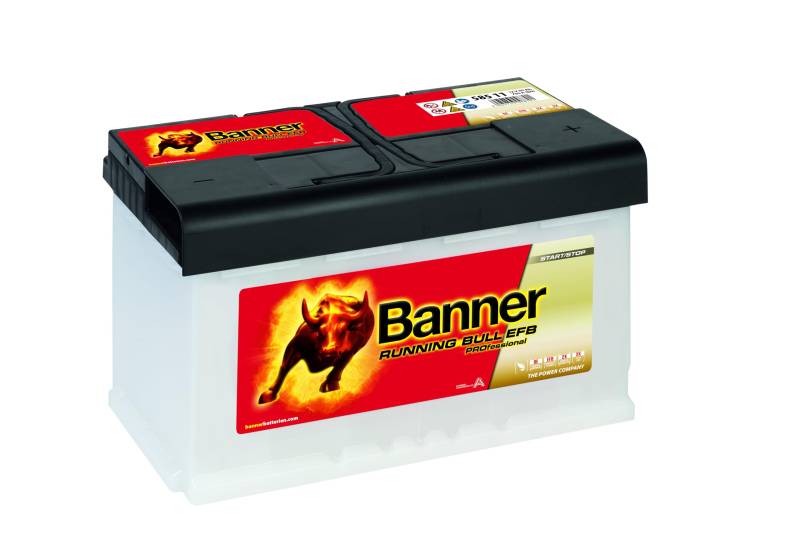 Banner EFB PRO 58511 Start-Stopp Running Bull 12V 85Ah 780A Autobatterie von Banner