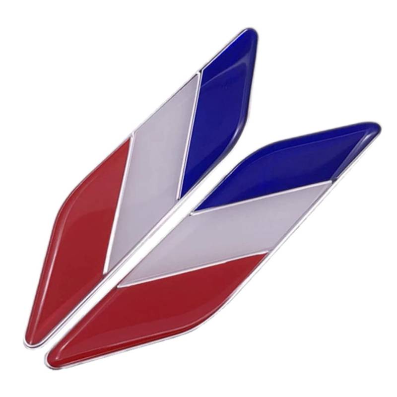 2pcs Auto Aufkleberfrench Flaggenauto Aufkleber Metal Frankreich National Flagge Emblem -Aufkleber Autozubehör von Banziaju