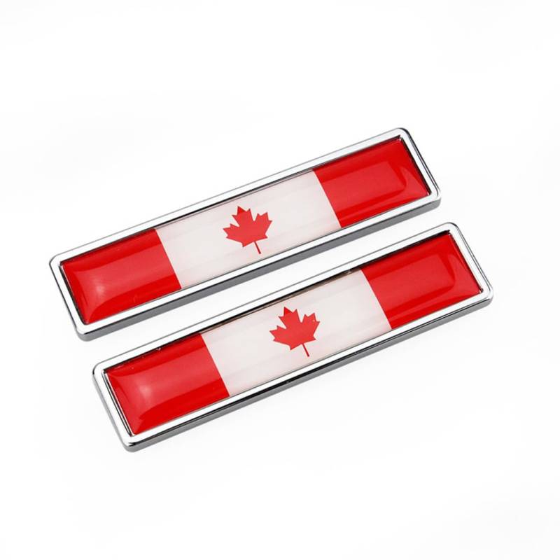 2pcs Hooknational Flag Metal Car Canada Zeichen Aufkleber Emblem Tricolor Flaggen Abzeichen Grafikabziehbilder von Banziaju