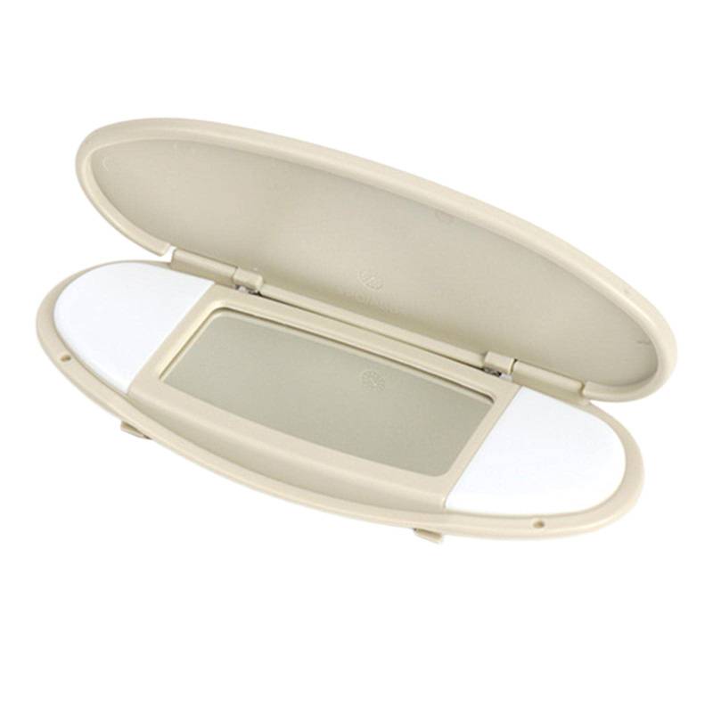 Sonnenblende Spiegel Auto Kosmetikspiegel, Auto Sonnenblende HD Make-up Spiegel, Tragbarer Sonnenschutz Spiegel, Car Makeup Sun Visor Mirror Cover für Mini R55 R56 R60 2007-2014, Beige von Baoblaze