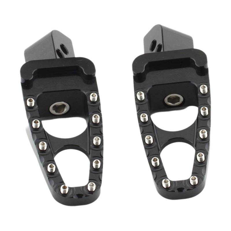 Baoblaze 2pcs Motorradfußstifte Wide Footraps Nonslip ersetzt Fußpedale Fußstützen für R6 xj1300 xjr1200 xj6 Umleitung/f, Schwarze Vorderseite von Baoblaze