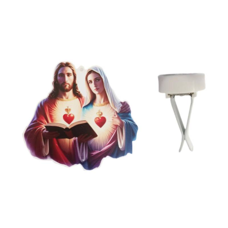 Baoblaze Car Vent Clip 2D Ornament Jesus und Frau Form tragen resistente einzigartige einfache Installation Accessoires für Festivals von Baoblaze